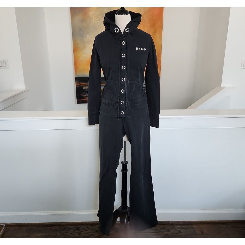 BCBGMaxAzria Black Flare Jacket With Pants Size L